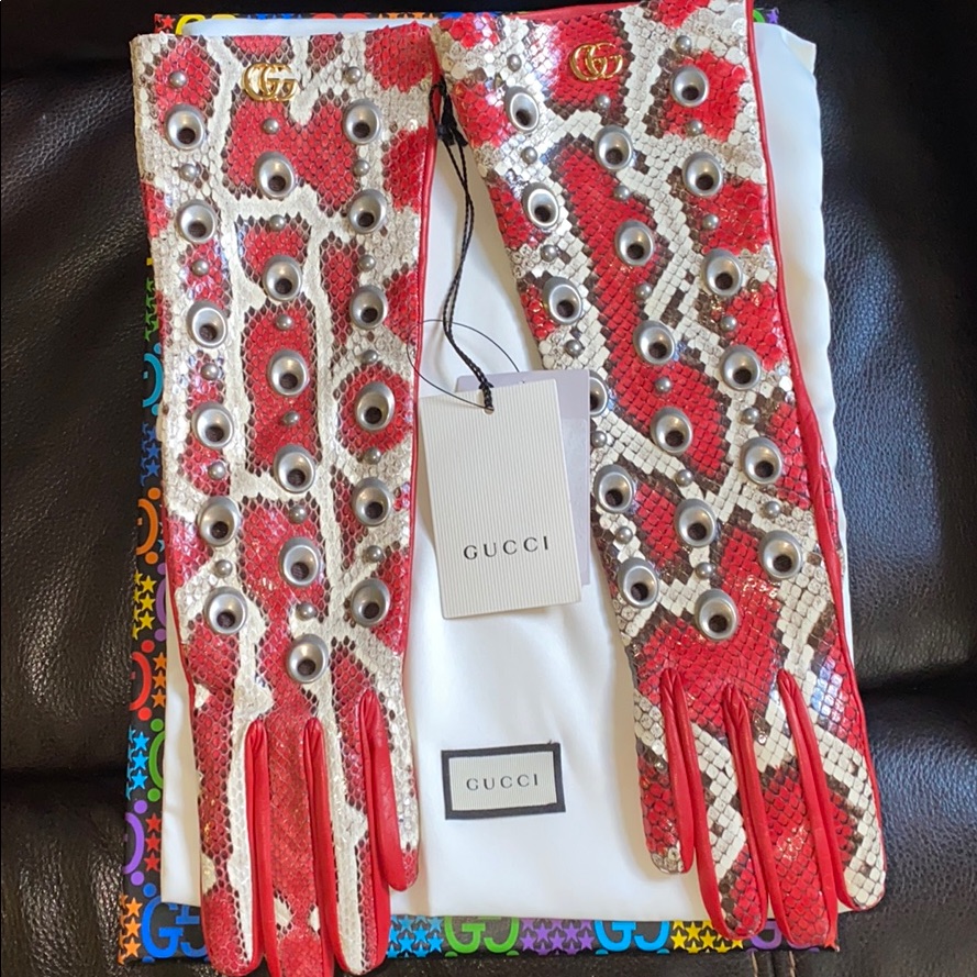 Gucci Python Gloves